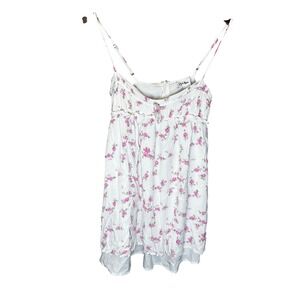 Sky to Moon Floral Y2K Babydoll Mini Dress Tunic Spaghetti Strap Cottagecore S